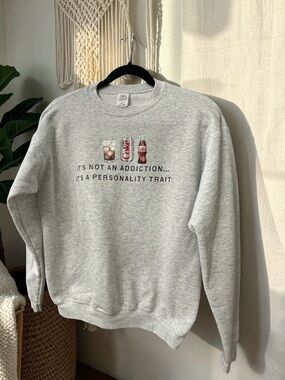 Diet Coke Addiction Sweatshirt. Light Gray.
Unisex. Size: Small